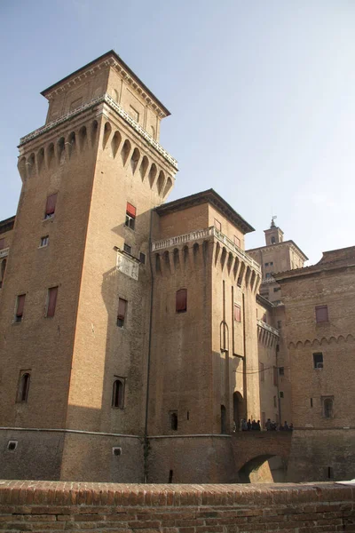 Zamek Old Estense Ferrara Włochy — Zdjęcie stockowe