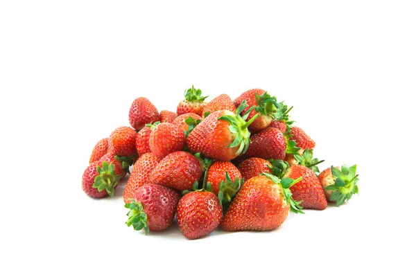 Fresh red ripe perfect strawberries isolated on white — Stock Photo, Image