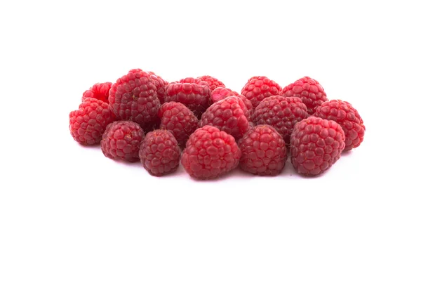Ripe raspberries isolated on white background cutout — Stock Photo, Image