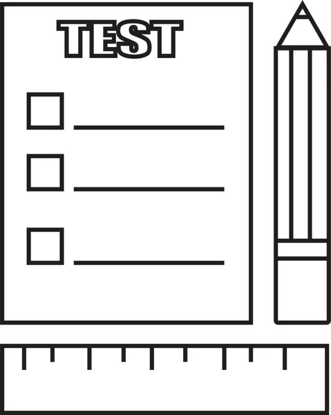 beyaz arkaplanda ikon test kalem cetveli
