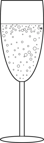 Beyaz arkaplanda izole edilmiş şampanya cam ikonu