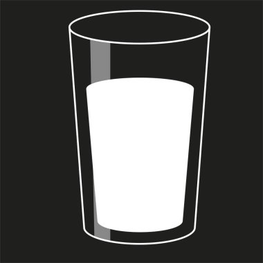 Süt vektörü simgesi olan cam bardak