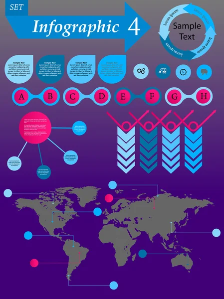 Elementos de infografía establecidos para el negocio - formato vectorial — Vector de stock