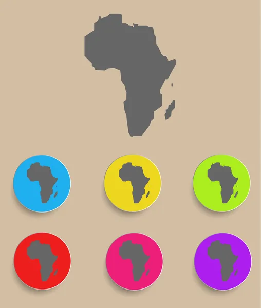 Mapa da África - ícone isolado. Vetor — Vetor de Stock