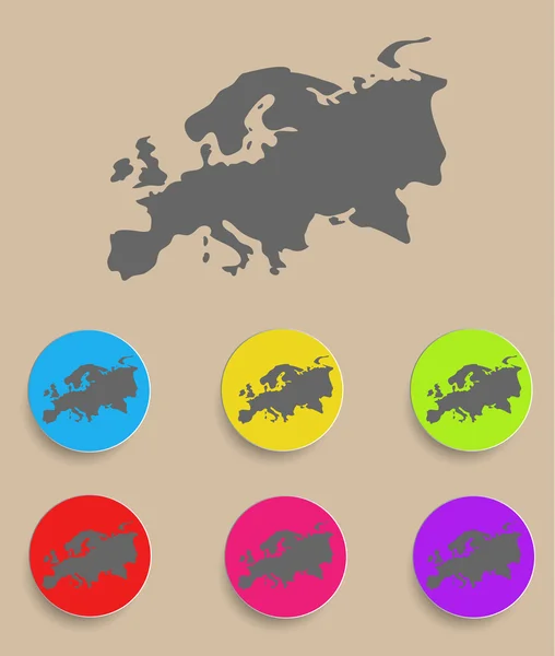 Ευρώπη χάρτη - εικονίδιο που απομονώνονται. διάνυσμα — Διανυσματικό Αρχείο