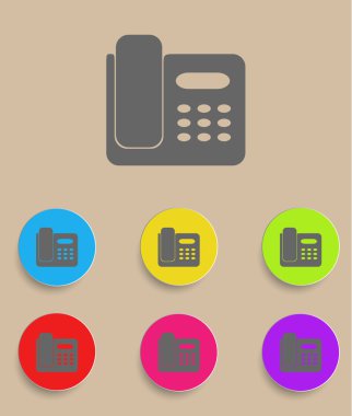 renkli arka plan üzerinde izole telefon simgesi