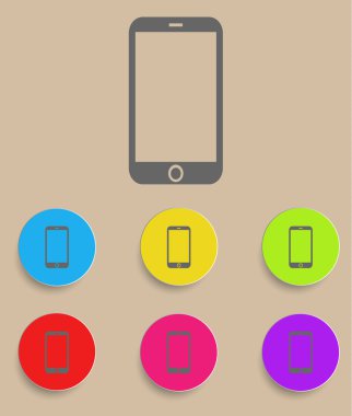 akıllı telefon simgesi renk çeşitleri ile vektör