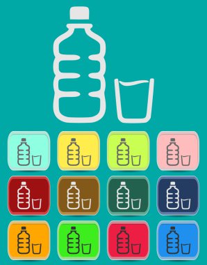 izole su şişesi & amp dizi. vektör
