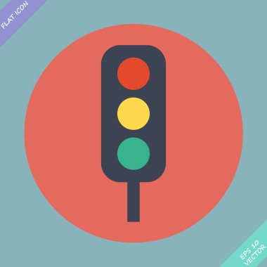 trafik ışığı simgesi - vektör çizim. düz tasarım öğesi