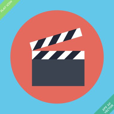 Film clap kurulu sinema - vektör çizim. düz tasarım