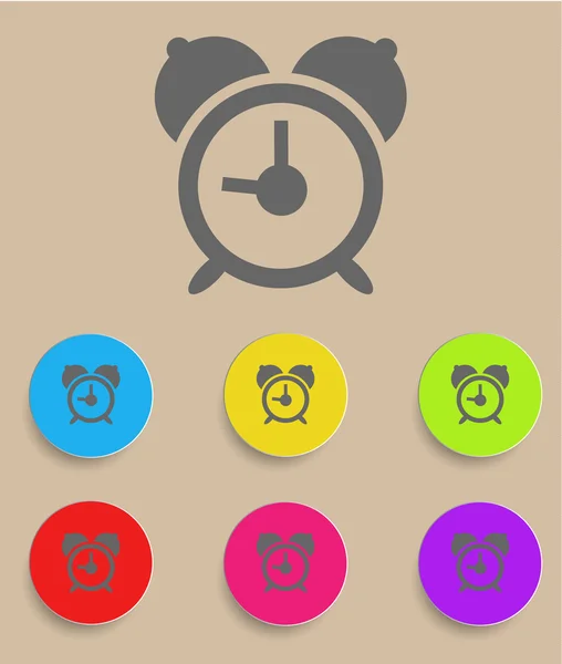 Icono del reloj despertador con variaciones de color, vector — Vector de stock