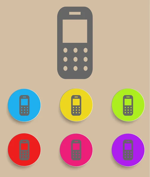 Teléfono móvil. Icono vectorial con variaciones de color — Vector de stock