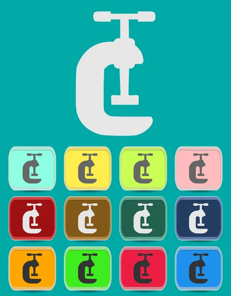 G clamp icon Illustration mit Farbvariationen — Stockvektor