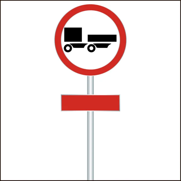 Запрет на вождение дорожного знака для грузовиков с прицепом — стоковый вектор