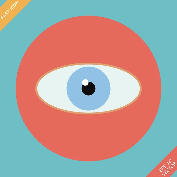 Augensymbol - Vektorillustration. flaches Gestaltungselement — Stockvektor