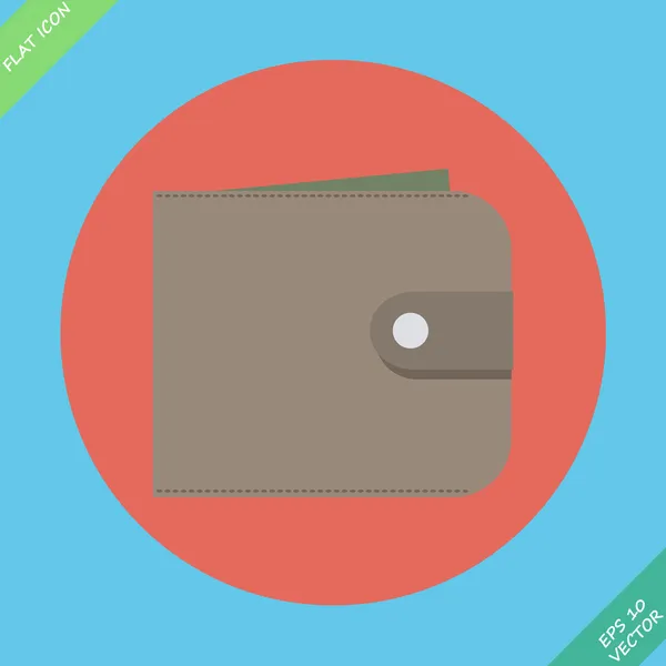 Plånbok med pengar - vektor illustration. platt designelement — Stock vektor