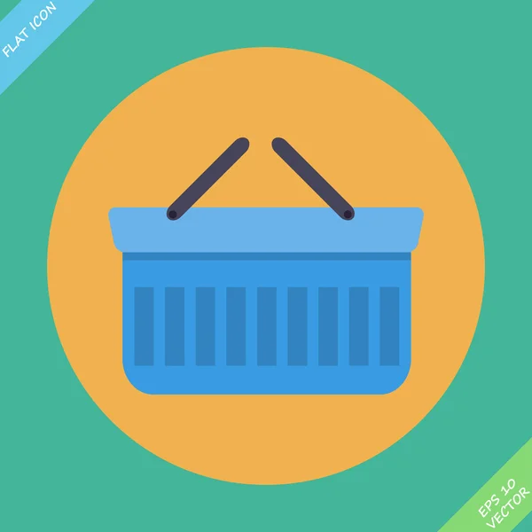 Shopping basket icon - vector illustration. Flat design element — Stock Vector