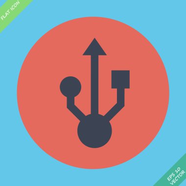 USB sembolü - vektör çizim.