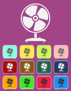 renk çeşitleri ile vektör simge fan, vektör