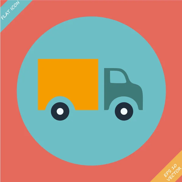 Icona del camion - illustrazione vettoriale. Design piatto — Vettoriale Stock