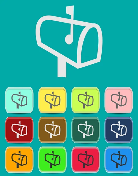 Buzón con icono de letras con variaciones de color — Archivo Imágenes Vectoriales