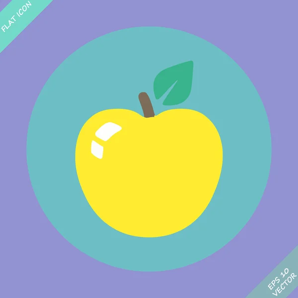 Ikona jabłko znak. owoce z symbolem liścia - wektor — Wektor stockowy