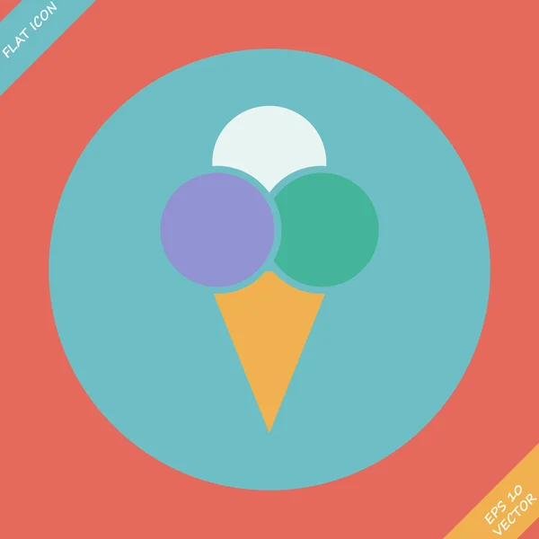 Ice Cream Icon - vector illustration. Flat design — Stock Vector