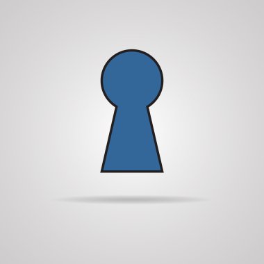 gölge ile vektör anahtar deliği simgesi.