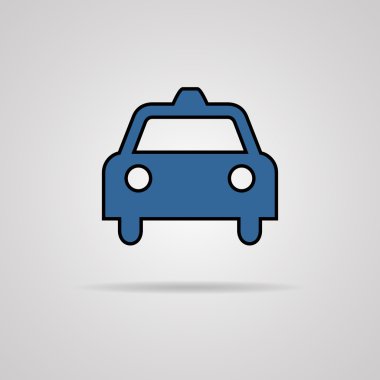 gölge ile taksi simgesi. şekil eps10