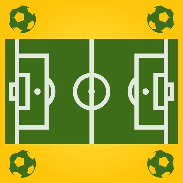 Vektorové ilustrace fotbalové pole s míčem — Stockový vektor