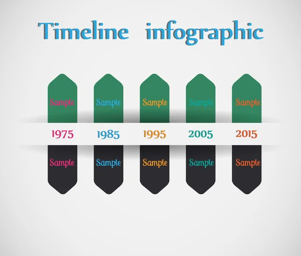 Línea de tiempo - diferentes consejos de herramientas - vector de infografía — Archivo Imágenes Vectoriales