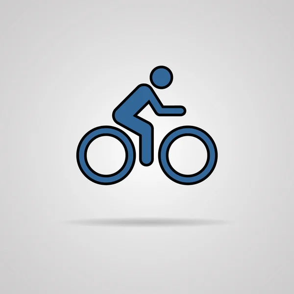 Simbolo grafico ciclismo con ombra . — Vettoriale Stock