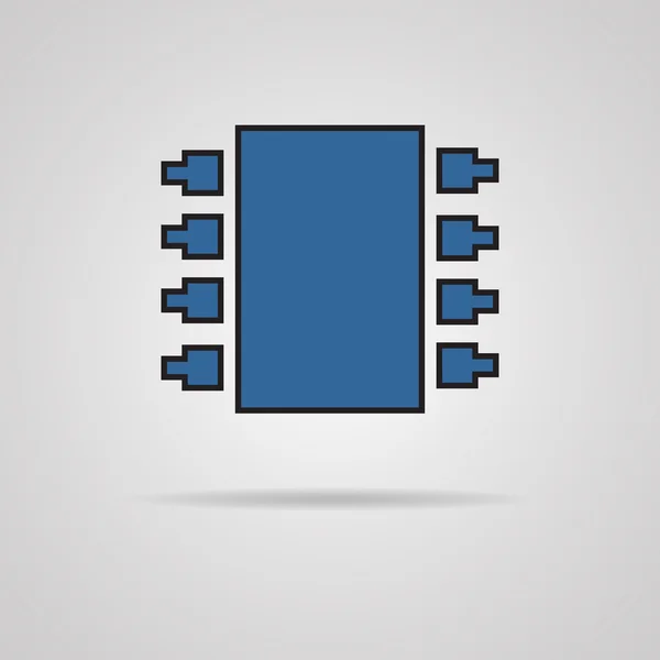 Elektronik-Chip. einzelnes flaches Farbsymbol. Vektor. — Stockvektor