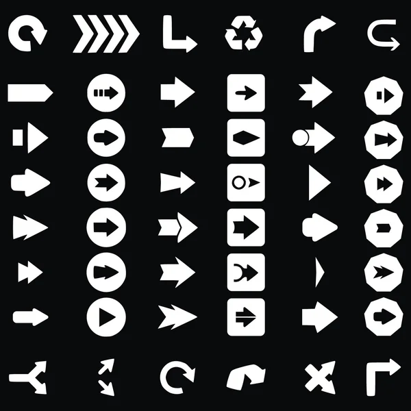 Arrow sign icon set. Ilustración vectorial — Archivo Imágenes Vectoriales