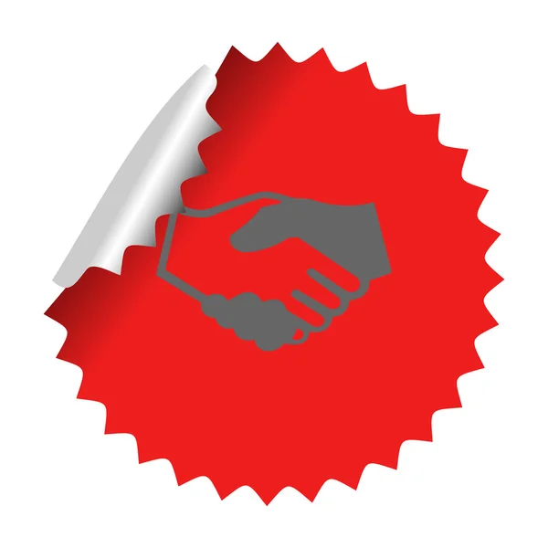 Handshake ikonu na štítku. Vektor — Stockový vektor