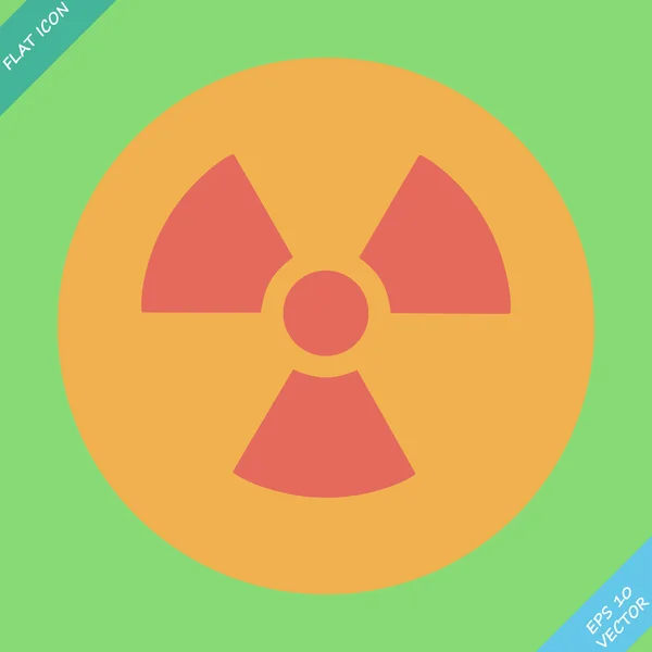 Signo nuclear que representa el peligro de la radiación — Vector de stock