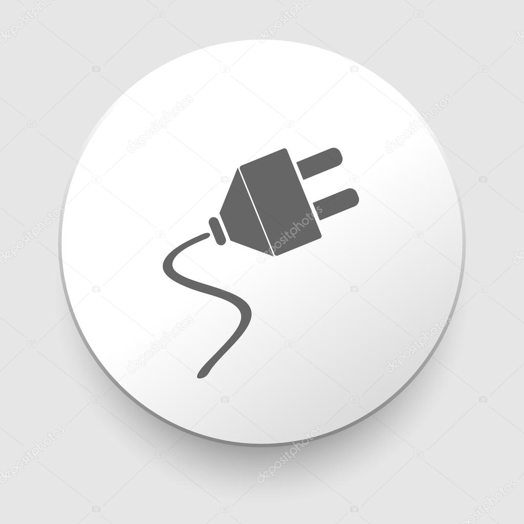 Vector app circle plug grey icon. Eps10