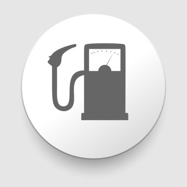 Benzin istasyonu tabelası. Beyaz arkaplanda resim