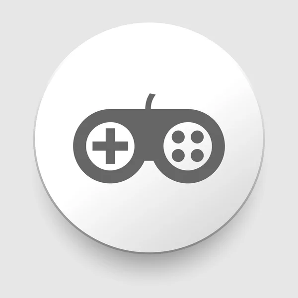 Vector círculo blanco icono gamepad — Vector de stock