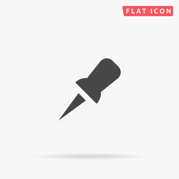 Push Pin Flat Vector Icon Ручной Рисунок — стоковый вектор