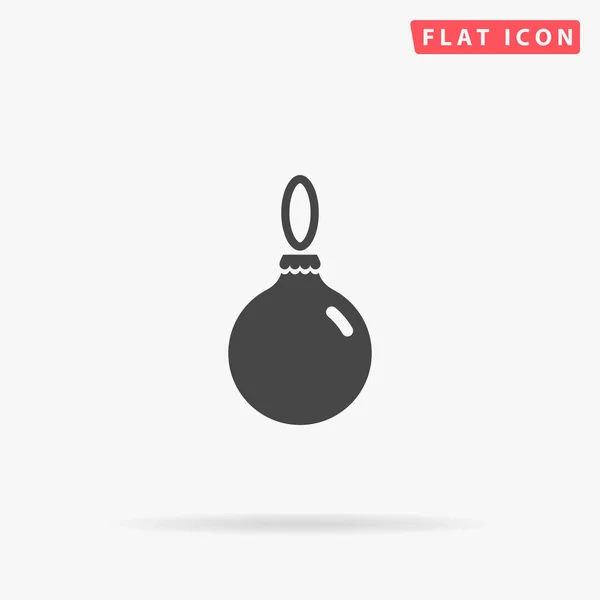 Icône Vectorielle Plate Boule Noël Illustrations Style Dessinées Main — Image vectorielle