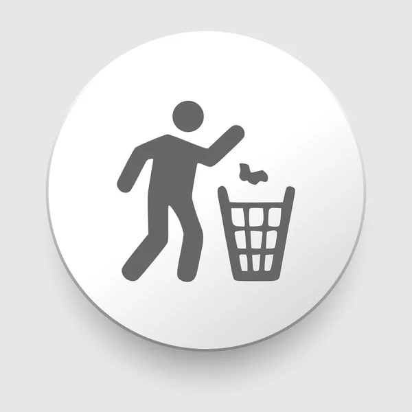 Illustratie van de mens en gerecycleerd bin. vector — Stockvector