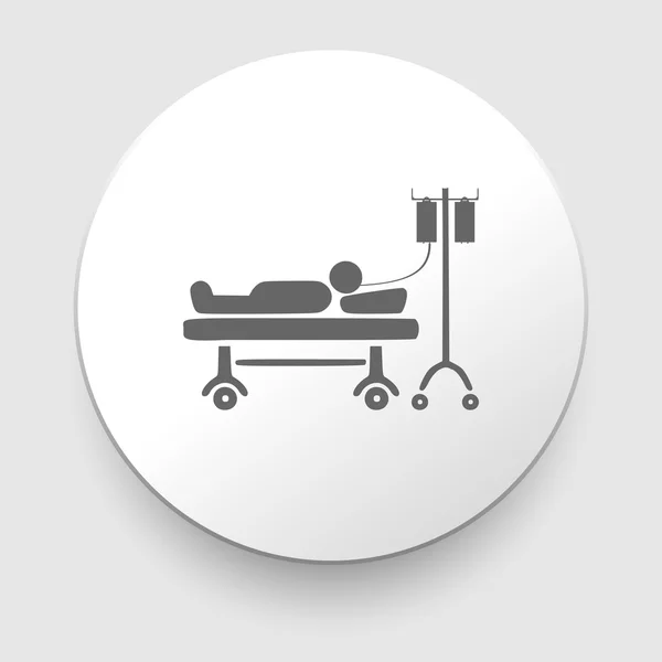 Mężczyzna odpoczynek na szpitalnym łóżku — Wektor stockowy
