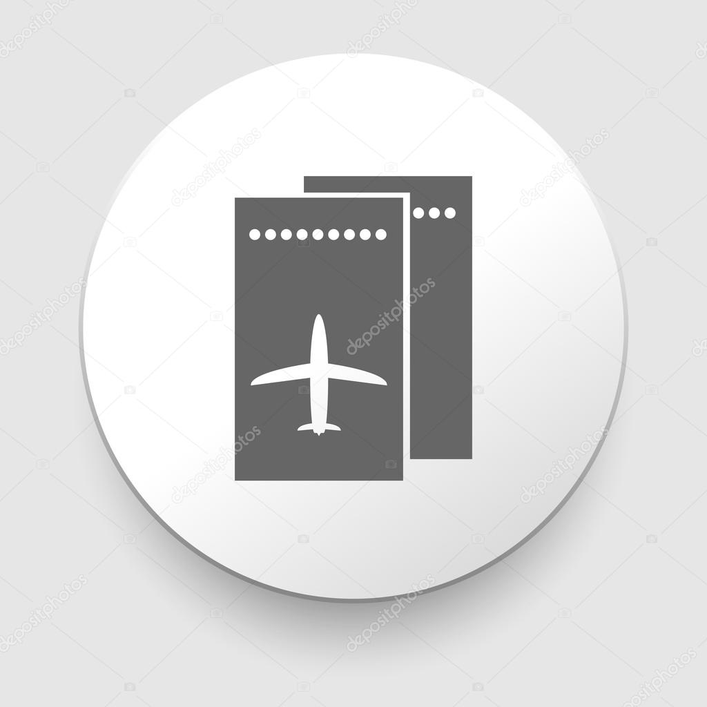 Two boarding passes. Grey flight coupons. Vector