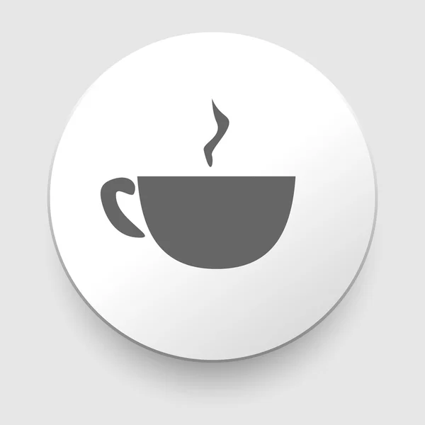 Taza de café caliente en platillo — Vector de stock