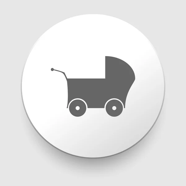 Icono web gris sobre un fondo blanco - buggy — Vector de stock