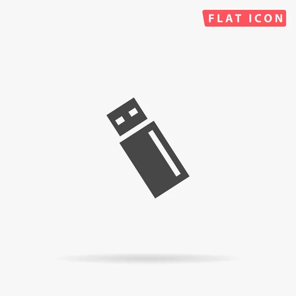 Usb Vlakke Vector Icoon Met Hand Getekend Ontwerp Illustraties — Stockvector