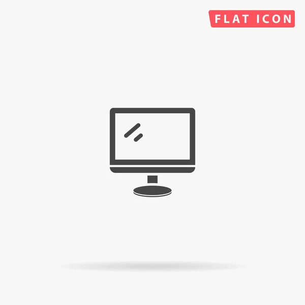 Monitor Het Vlakke Vectoricoon Met Hand Getekend Ontwerp Illustraties — Stockvector