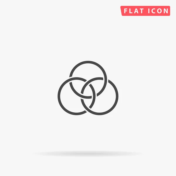 Borromean Gyűrűk Lapos Vektor Ikon Kézzel Rajzolt Stílusú Design Illusztrációk — Stock Vector