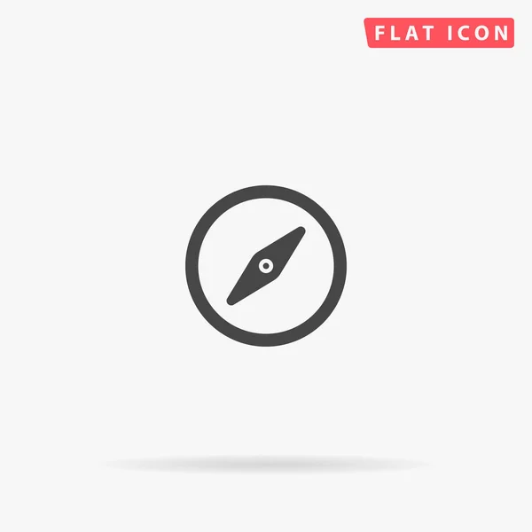 Kompas Platte Vector Icoon Met Hand Getekend Ontwerp Illustraties — Stockvector